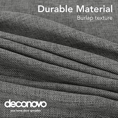 Deconovo Solid Faux Linen Rectangle Tablecloth Water Resistant Table Cloth for Patio 51x87in(130x220cm) Grey