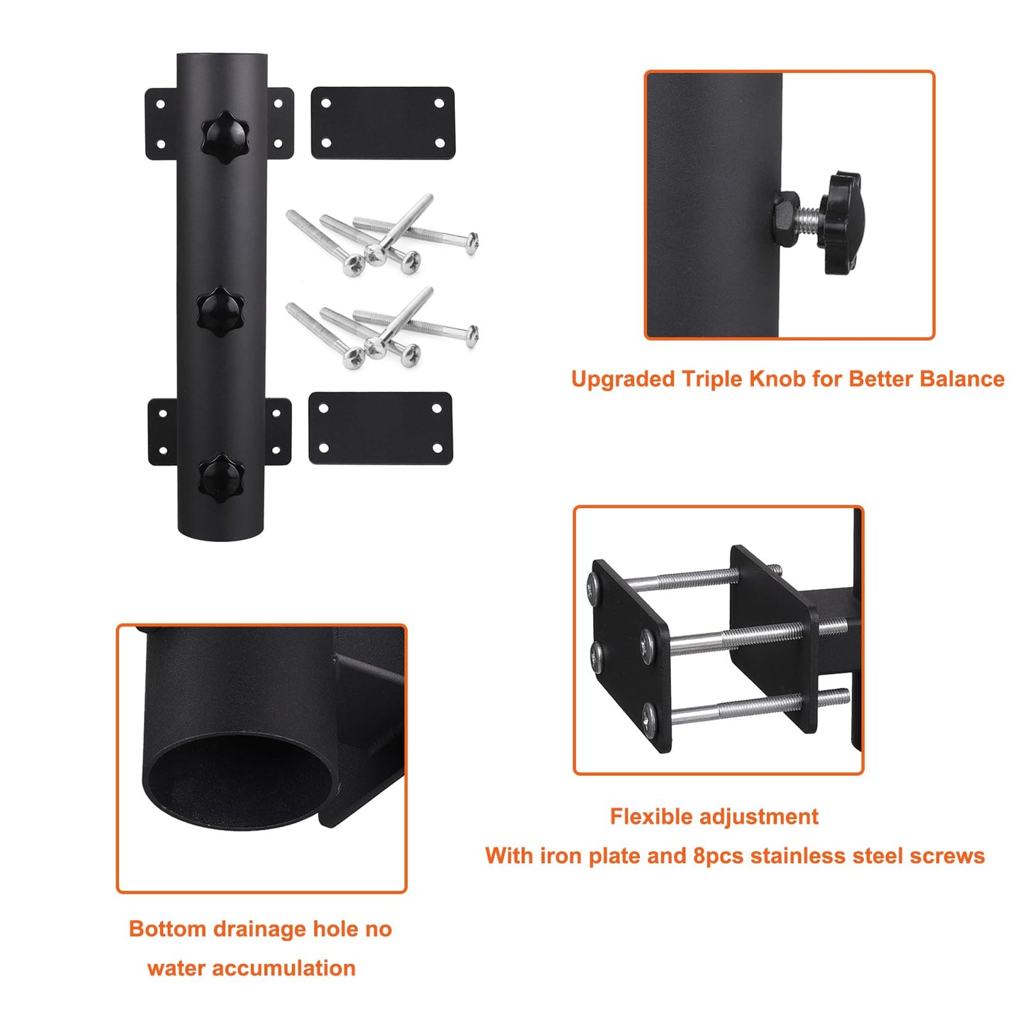 VANROUG Heavy Duty Parasol Holder Patio Umbrella Stand Mount Umbrella Stand Bench Buddy Umbrella Holder Fixed Clip Umbrella Clamp for