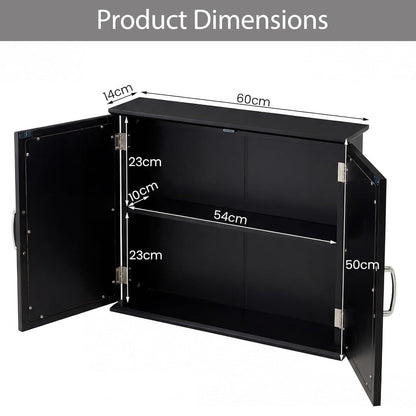 RELAX4LIFE Bathroom Wall Cabinet, Double Door Mirrored Storage Cupboard with Inner Shelf