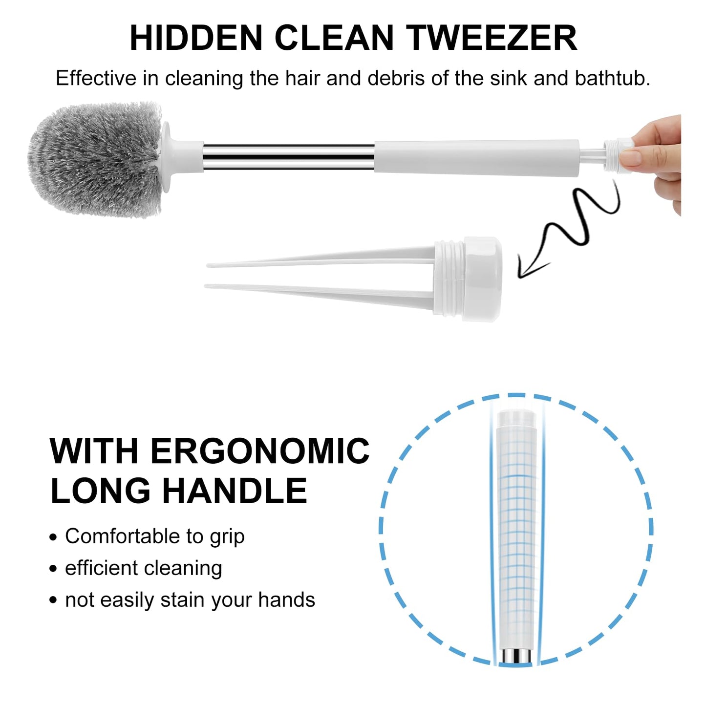 SetSail Toilet Brush, Self Closing Lid Toilet Bowl Brushes Holder and Extra Long Handle Ventilated Toilet Brush Set for Bathroom Cleaning