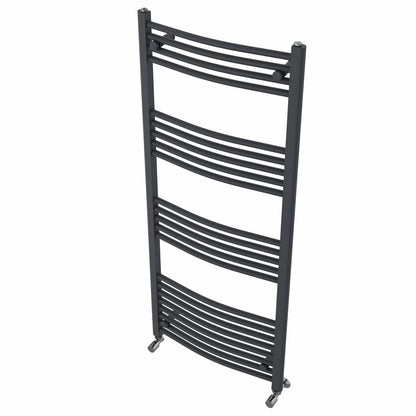 Warmehaus Curved Bathroom Heated Towel Rail Radiator Grey 1400x600mm