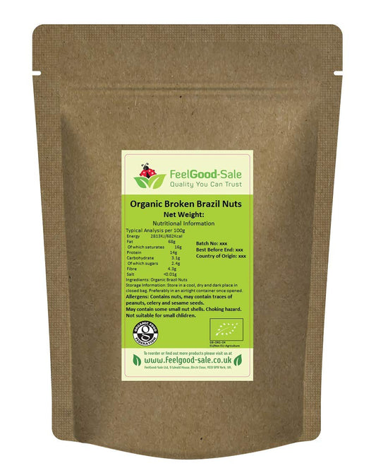 500g Organic Brazil Nuts Halves, Low-GI Good For Snacking, Smoothies, Baking & Cooking, Gluten-Free, Keto & Vegan-Friendly, Rich in Protein & Vitamins