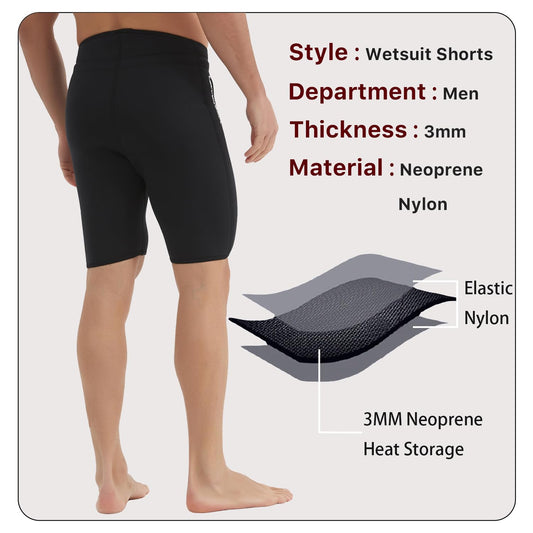 Lemorecn Wetsuits Pants Shorts 3mm Neoprene Canoeing Swimming Pants(UK1035-2XL)
