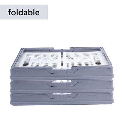 Xaztr 3 Pack Collapsible Plastic Storage Crates with Handles, Stackable