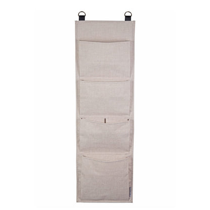 Bigso Box of Sweden Foldable Hanging Storage Organiser - Door and Wall Hanging Storage with 4 Compartments and Linen Effect