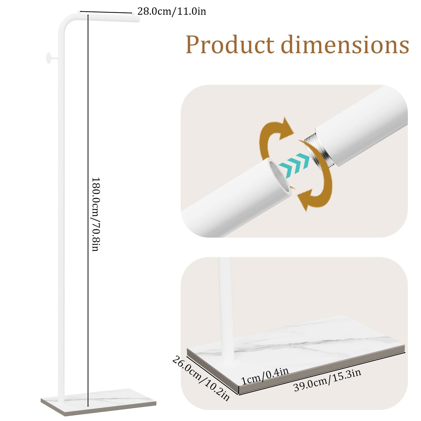 OUTBROS Small Clothes Rail - 180cm Coat Stand White