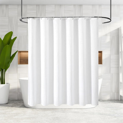 goodbath White Waffle Shower Curtain for Bathroom Bathtub Decor, 180x180cm