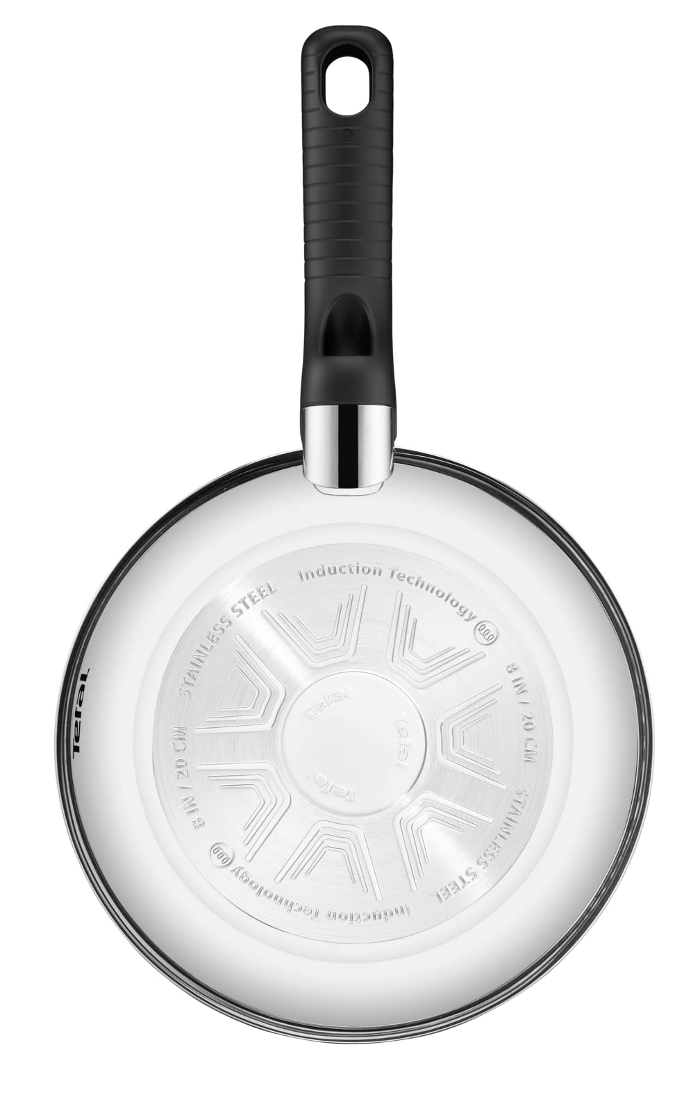 Tefal Comfort Max 26cm Stainless Steel Frying Pan  Durable Non-Stick Pan with Thermo-Spot Heat Indicator, Induction Compatible Base, Comfortable Grip