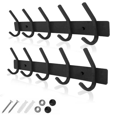 GlazieVault Coat Hooks for Wall - Stainless Steel Coat Racks (2 Pack) - Heavy Duty Coat Hook Wall Mounted