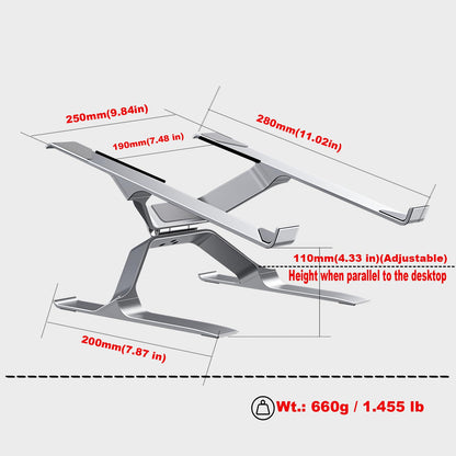 Adjustable Laptop Stand for Desk, Portable Laptop Riser, Ergonomic Computer Notebook Holder for MacBook Pro Air, Dell XPS, HP, Lenovo (13.3-17.3'')