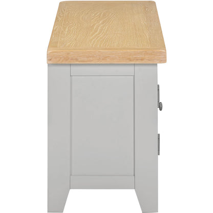 Seconique Windsor Straight Tv Unit in Pebble Grey/Oak