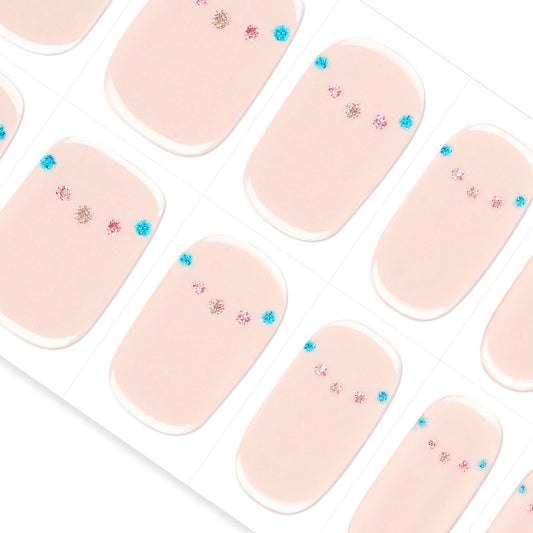 DANNI & TONI Semi Cured Nail Wraps Soft Self-Adhesive Gel Nail Stickers, Transparent Salon-Quality Gel Nail Polish Strips Manicure Stickers