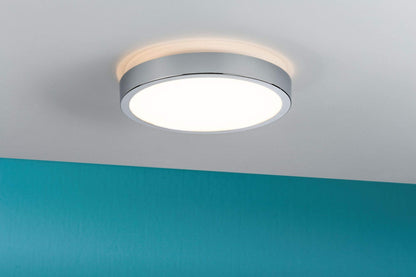 Paulmann 70882 Aviar Ceiling luminaire LED Panel Ceiling lamp Flat Ceiling Light IP44 Splash-Water Protected 20W Bathroom lamp Chrome Including lamp