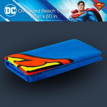 Franco Collectibles Superman Super Soft Cotton Bath/Pool/Beach Towel, 60 in x 30 in, (Official) WB Product