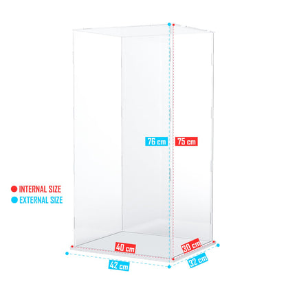 Nynelly 75 cm Tall Acrylic Display Case for Lego Space 10341 for Bearbrick 1000% Models Figures Dolls