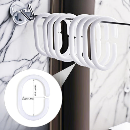 Lanjue 36 Pack Shower Curtain Rings, White Plastic C Hooks