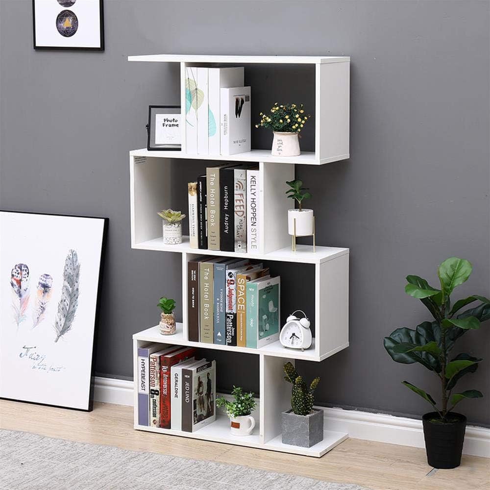 ETNIC ART Bookcase White Shelf Modern Contemporary Contemporary Partition Double-Sided Wood Home 70x23.5x127.5 Freestanding Shelves Shelves Bookcase