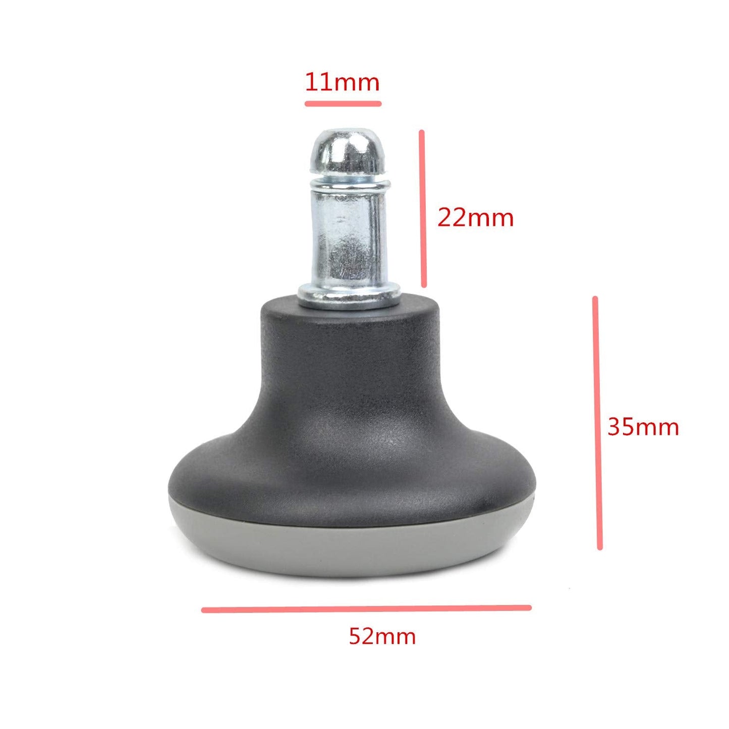 5PCS Low Profile Bell Glides 2" Replacement Office Desk Chair or Stool Swivel Caster Wheels,Easy Conversion from Wheeled Casters to Stationary Feet