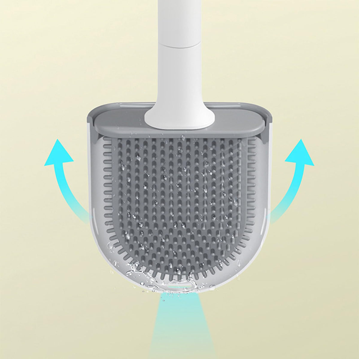 Lansonee Silicone Toilet Brush with Holder, White