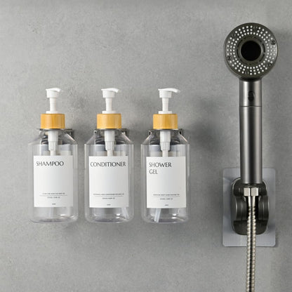 Janxin Pack of 3 Soap Dispensers, Wall Mounted, 500 ml, Wall Without Drilling, Soap Dispenser White, Detergent Dispenser for Kitchen and Bathroom