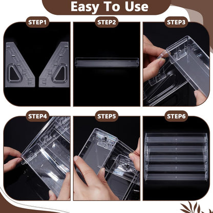 UNICRAFTALE 5-Tier Trading Card Display Holder Acrylic Christmas Greeting Card Holders Clear Plastic Sticker Organizer Rack Portable Versatile