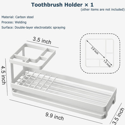 MYITYARD Toothbrush Holder for Bathroom, Metal Countertop Electric Toothbrush Holder with Toothpaste Holder and Cup Storage Organizer