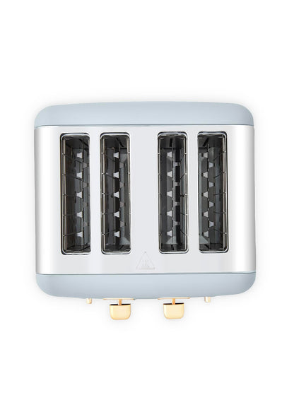 Morphy Richards Accents 4 Slice Toaster, Soft Gold Collection, Variable Browning, Removable Crumb Tray, Cord Storage, Non-slip, 2200W, Ocean Grey,