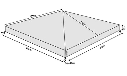 QUICK STAR Pavillon Schutzhaube 2x2m Wasserdicht Transparent
