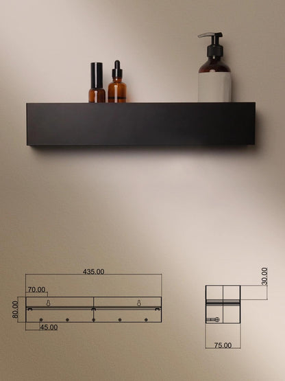 WJUAN Wall Mounted Coat Rack with Shelf, 5-Hook Coat Hook Rail, Space Saving Jacket & Scarf Holder for Hallway, Bedroom, Matte Black