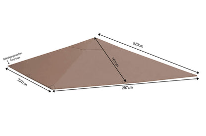 Quick-Star Replacement Roof for Garden Gazebo 3 x 3 m Taupe Antique Gazebo Roof Replacement Cover