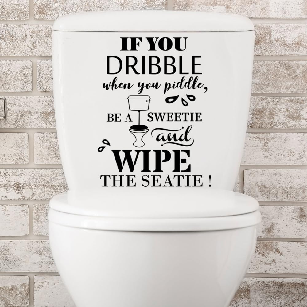 ShaMyiuCnz 4 Pcs Funny Cheerful Bathroom Stickers Toilet Sticker Toilet Seat Sticker Bathroom Stickers Art for Toilet Seat Toilet Lid Bathroom