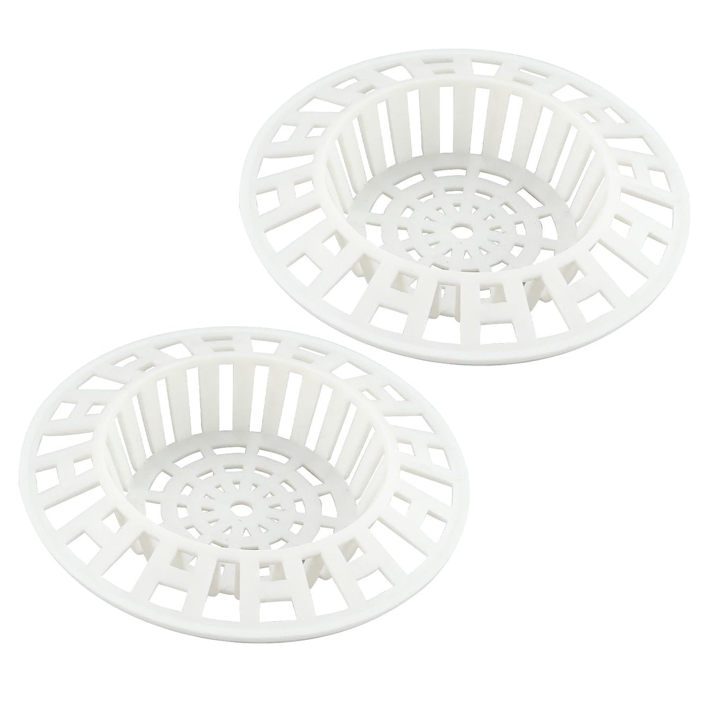 2 Pcs Plastic Sink Strainer, White Drain Hair Catcher Hair Plug Hole Plastic Lightweight Sink Filter Hair Trap Catch Waste Filter Plug Drain Filter