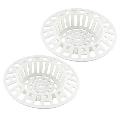 2 Pcs Plastic Sink Strainer, White Drain Hair Catcher Hair Plug Hole Plastic Lightweight Sink Filter Hair Trap Catch Waste Filter Plug Drain Filter