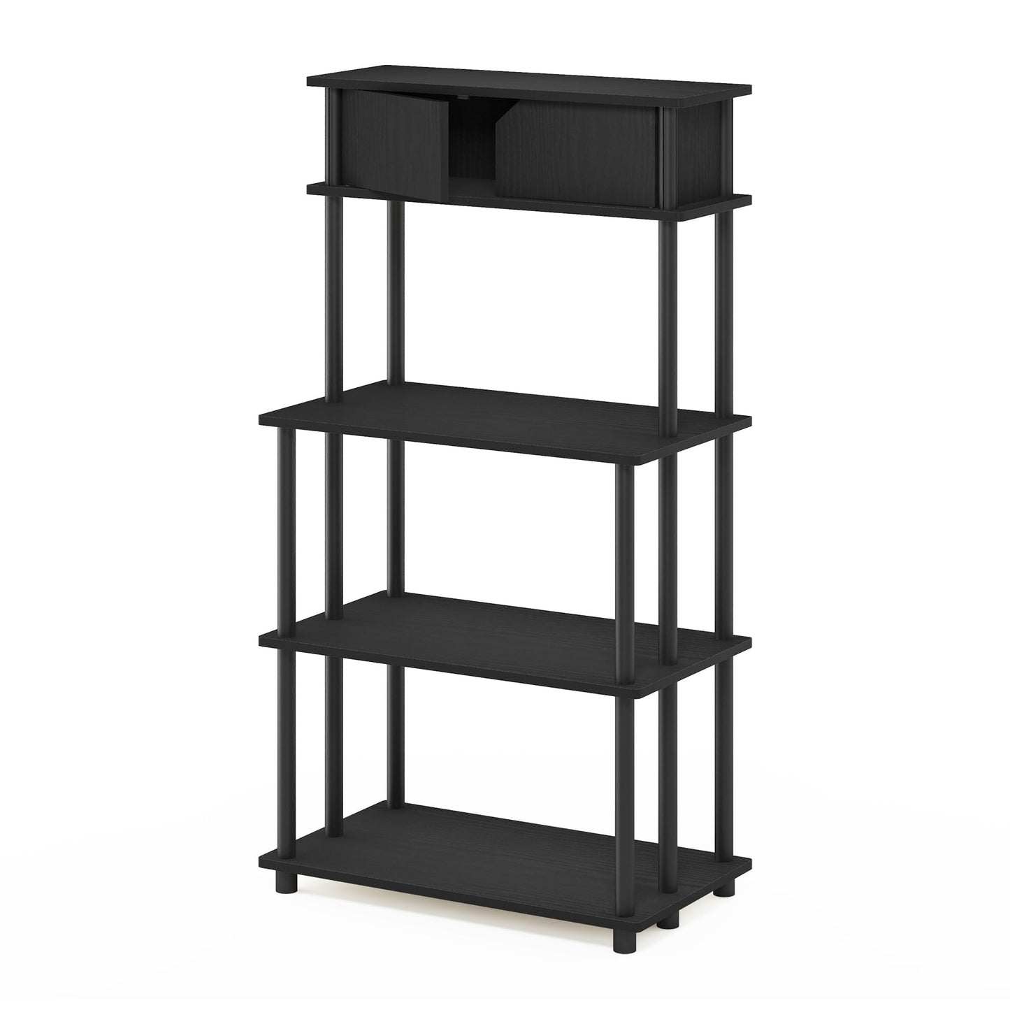Furinno TURN-N-TUBE Printer Stand with Storage, 5-Tier Large Printer Stand, Standing Printer Table with Top Cabinet, for CPU, Office Supplies