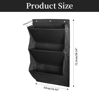 Godneei Hanging Shoe Storage with 3 Large Compartments & 4 Mesh Pockets, Over Door Storage Organizer for RV, Space-Saving (Black)