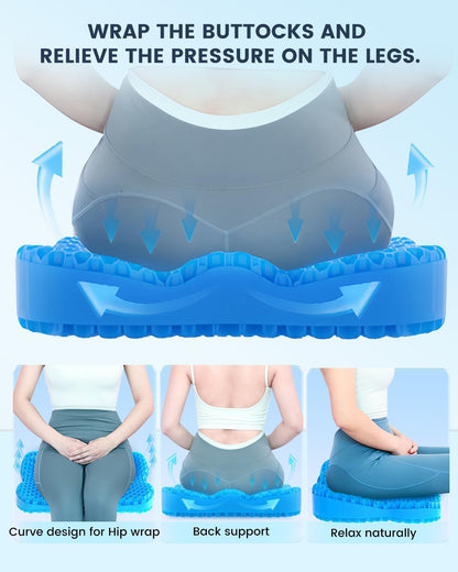 Extra19.7" Breathable Gel Seat Cushion, Wheelchair Relief for Long Sitting
