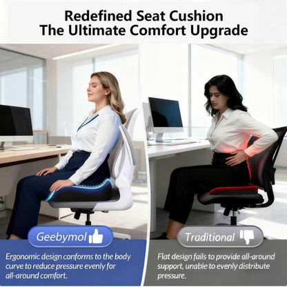 Geebymol Memory Foam Seat Cushion, Office Chair Cushion, Large & Non-Slip