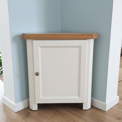GROF GROFurniture Snow White Painted Corner Cabinet, Small Triangle Cabinet Storage Cupboard for Lvingroom, Bathroom & Hallway