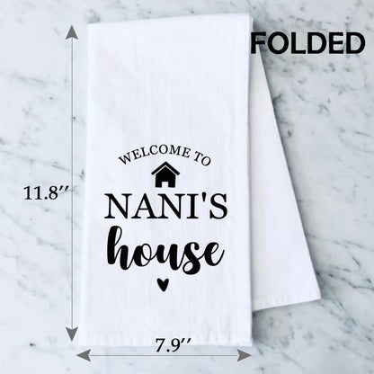 LEVLO Nani Gift Grandma Kitchen Towel Welcome To Nani’s House Grandmother Gifts From Grandkids (NANI'S house MKU)