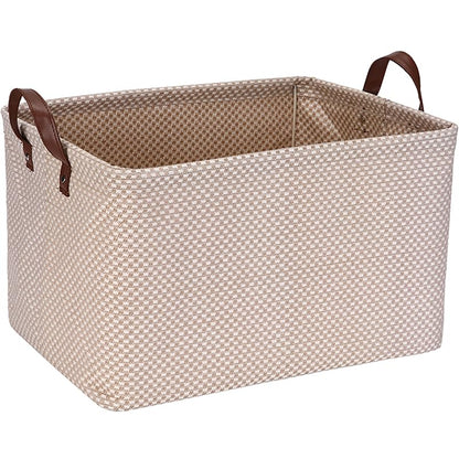 Sea Team Square Jute Storage Basket Internal Frame Structured Organizer