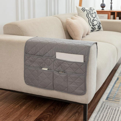 BDKMMS Sofa Armrest Organizer, Non Slip Recliner Caddy with Multi-pocket Design, Soft & Breathable Sofa Armchair Caddy for TV Remote, Phone, Magazine