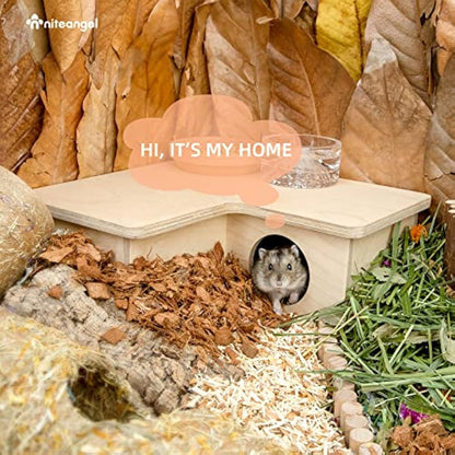 Niteangel Multi-Chamber Hamster House Maze - Multi-Room Hideouts & Tunnel Exploring Toys for Hamster Gerbils Mice Lemmings(3-Room small)