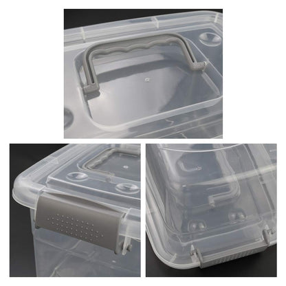 Mayish 6 Pack Clear Plastic Storage Boxes with Lid, 5L Stackable Bins