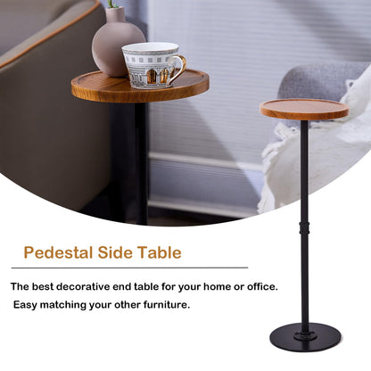 Benhurb Round Side Table Small Coffee Tables with Metal Base Sofa End Table Modern Corner Drink Table for Small Spaces Living Room Bedroom Office