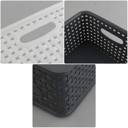 Asking 6-Pack Plastic Storage Baskets, Weave Basket Organizer