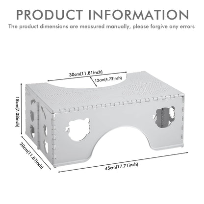 PRITOK Foldable Toilet Squat Stool: Foldable Plastic Toilet Stool for Bathroom, Non-Slip Step for Healthy Squatting Posture