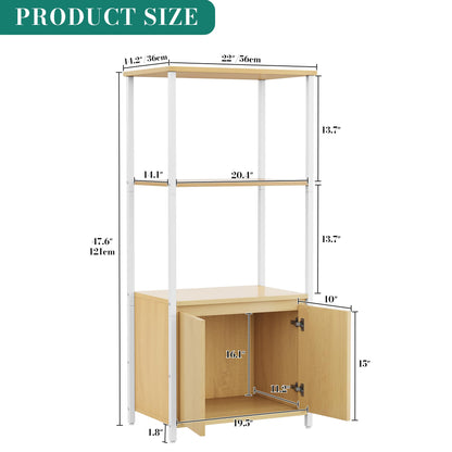 YITAHOME kitchen shelves, microwave shelf, bakers racks for kitchens with storage, coffee bar station, 3-Tier snack stand with Cabinet