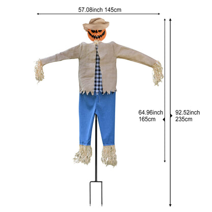 LarpGears Halloween 7.5 Feet Height Pumpkin Scary Scarecrow Ghost Decorations for Outdoor with Metal Stand Scarecrow Ghost Decor Flying Halloween