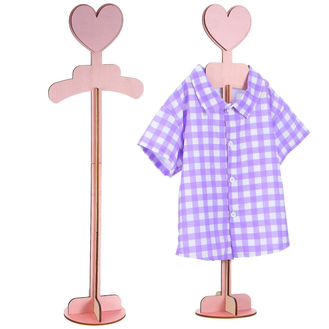 Cabilock Baby Clothes Display Stand Child T Shirt Display Stand Wood Portable Clothing for Kids Dresses Jackets and T Shirts Anti-Slip Rack for