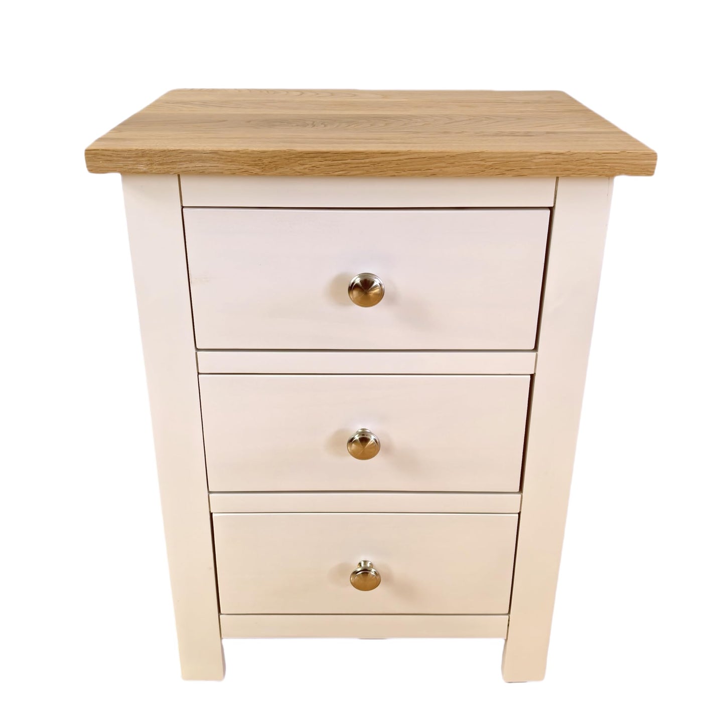 Kemtpase Storage 3 Drawers Nightstands White Oak Wood Bedside Tables For Bedroom Living Room Modern Bed Side Cabinet Furniture 16.54x12.6x22.05 Inches